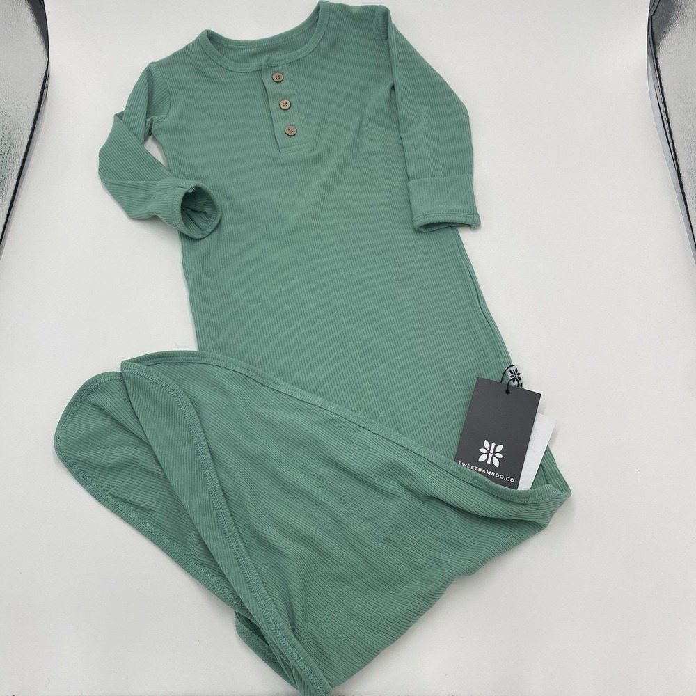 Sweet‎ Bamboo Baby Knotted Gown Malachite Green One Size New
